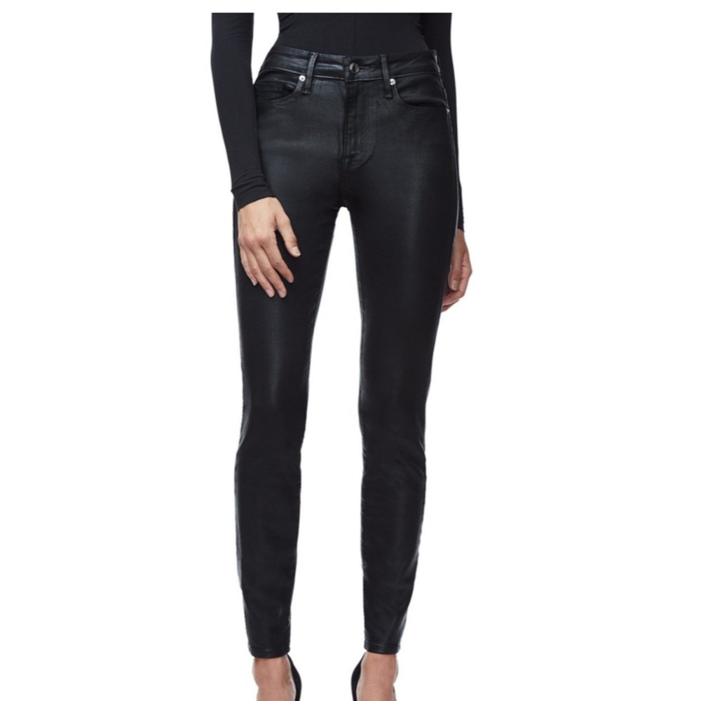 Good American Black Waxed Jean NWT